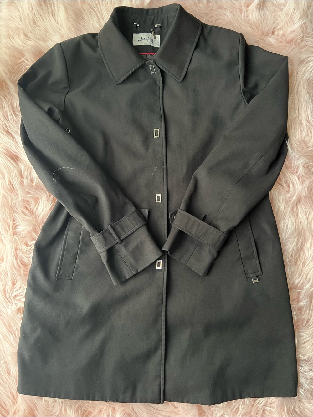 Vintage Jessica Black Tailored Trench Coat